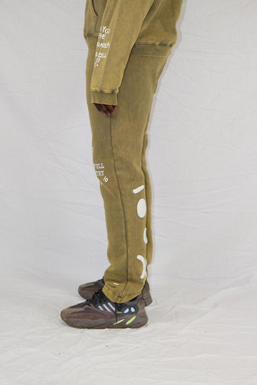 Olive Green Number$ Sweatpant