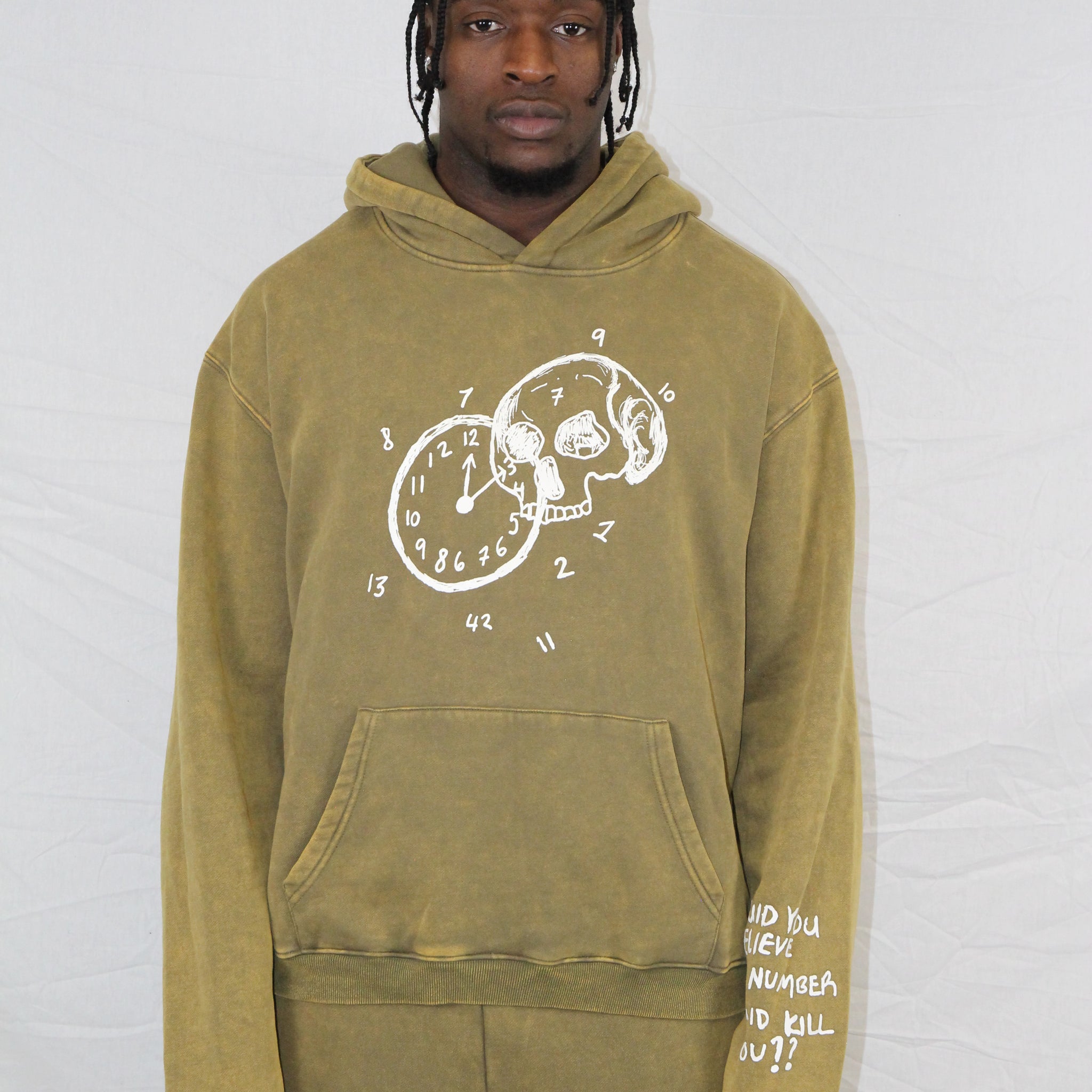 Olive Green Number$ Hoodie