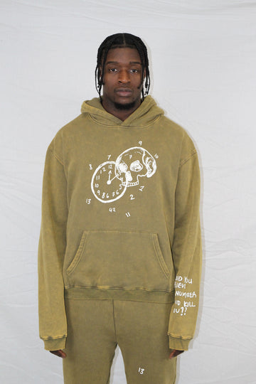 Olive Green Number$ Hoodie
