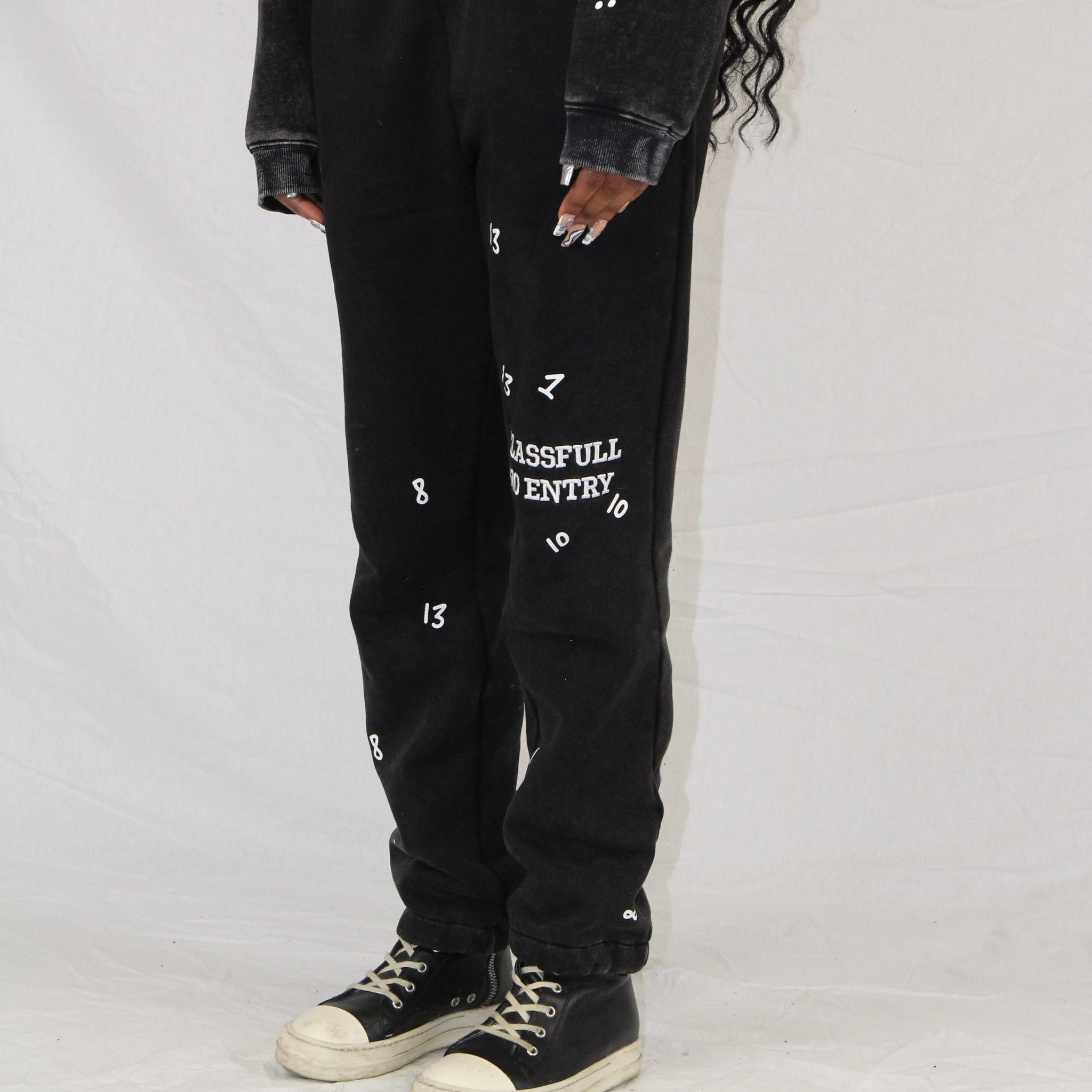 Charcoal Black Number$ Sweatpants