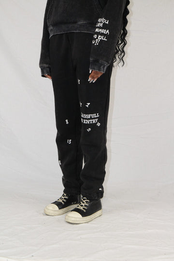 Charcoal Black Number$ Sweatpants